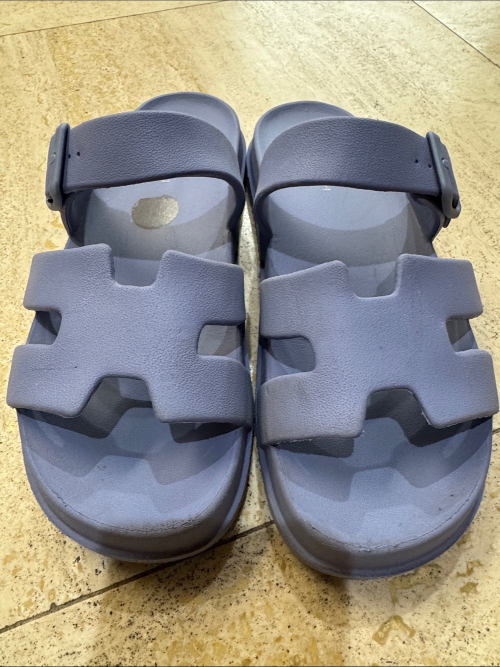 Madden Girl Lavender Foam Slide Sandals with Buckle